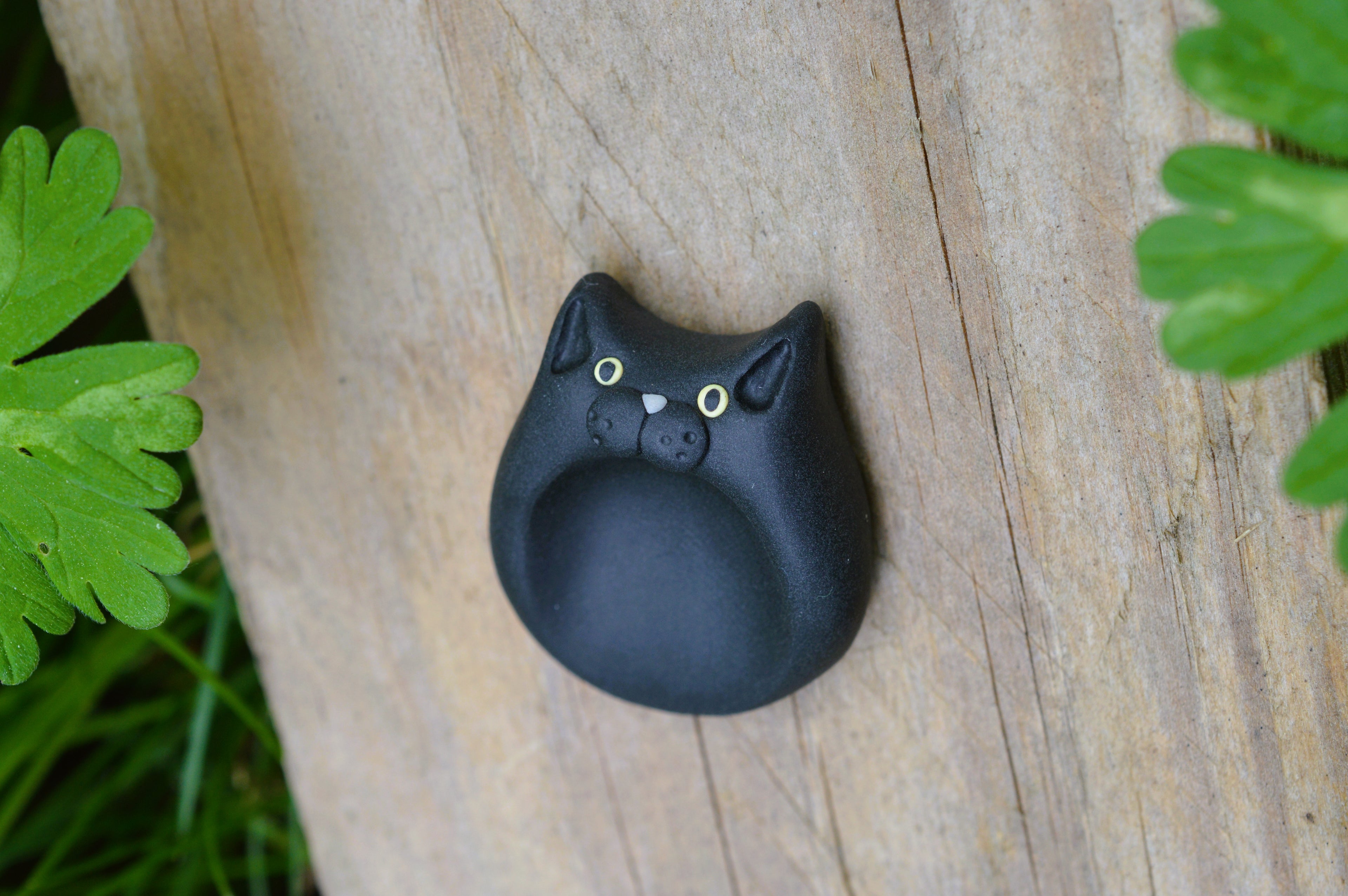 Worry Stone Hauskatze Schwarz